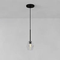 Sculptural Glass Faceted Pendant Light - Clear (7") | West Elm