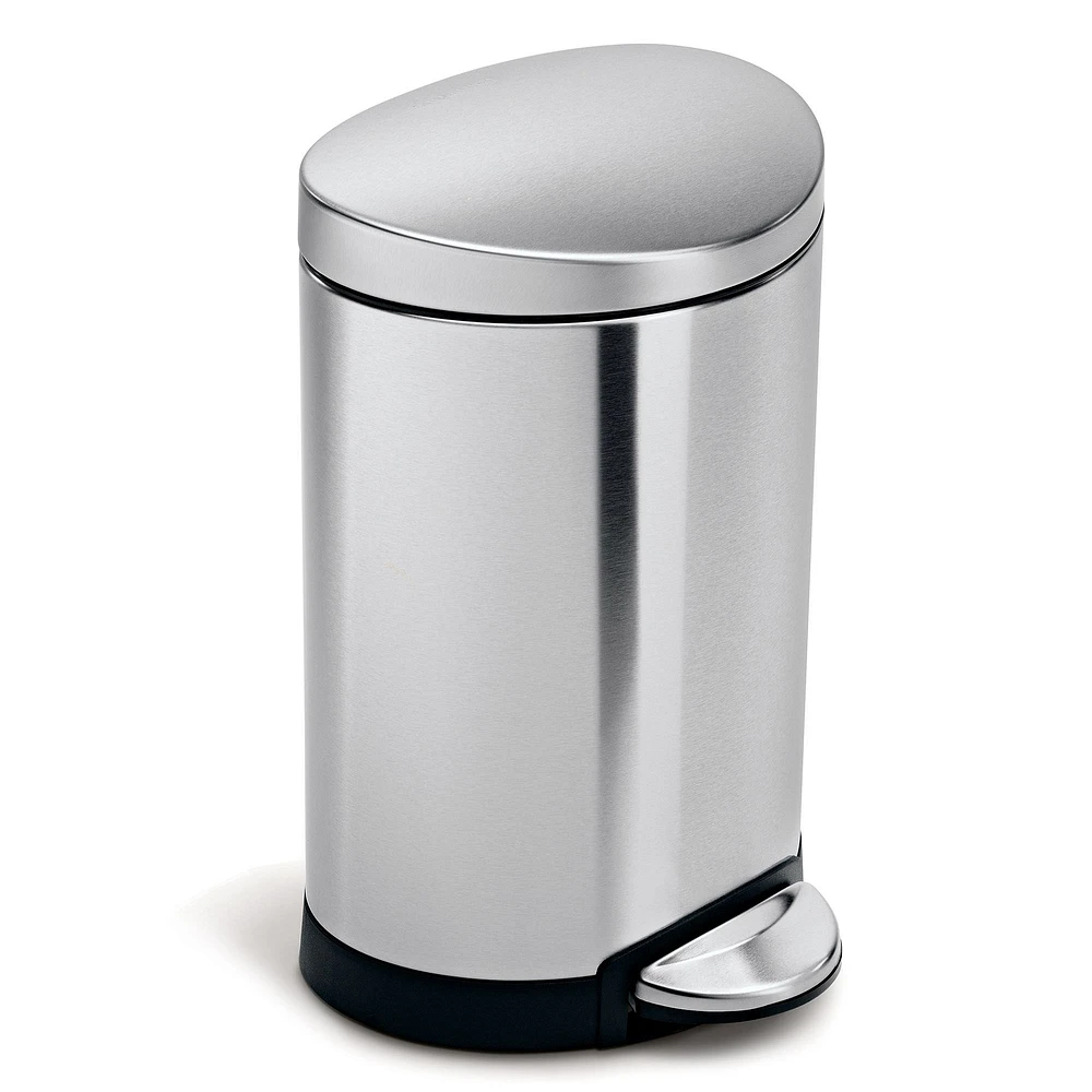 simplehuman 6L Semi-Round Step Trash Can | West Elm