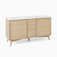 Mid-Century Double Bathroom Vanity (63") - Cerused White | West Elm