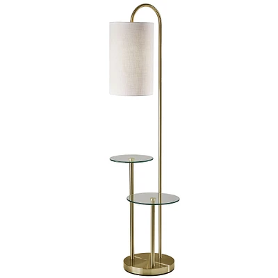 Deco Shelf Floor Lamp, Polished Nickel