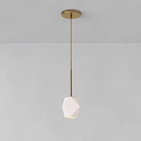 Sculptural Glass Faceted Pendant Light - Clear (7") | West Elm