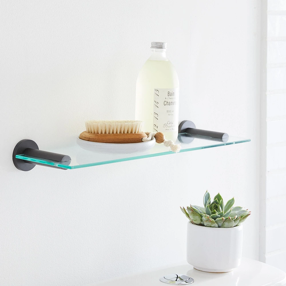 Modern Overhang Glass Bathroom Shelf - Clearance | West Elm