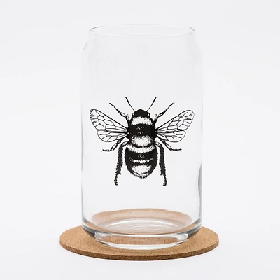 Bee Beer Can Glass