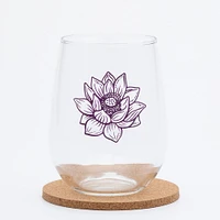 Bee Stemless Wine Glass Black