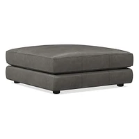 Haven Leather Ottoman | West Elm