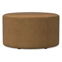 Isla Leather Ottoman | West Elm