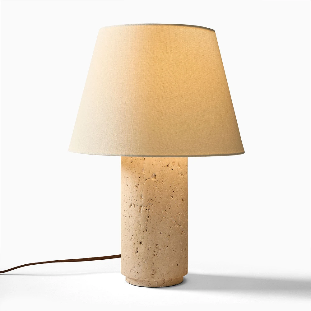 Colin King Travertine Table Lamp (20") | West Elm