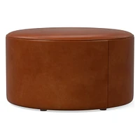 Isla Leather Ottoman | West Elm