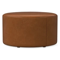 Isla Leather Ottoman | West Elm