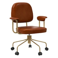 Cash Leather Swivel Office Chair | West Elm