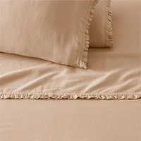 European Flax Linen Ruffle Sheet Set & Pillowcases | West Elm