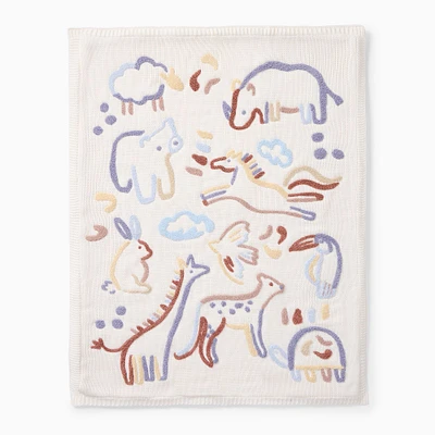 West Elm x PBK Critter Heirloom Baby Blanket | West Elm