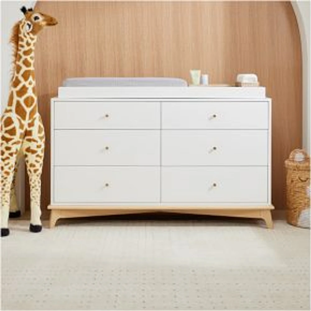 Sydney 6 Drawer Changing Table Pack, Simply White/Natural