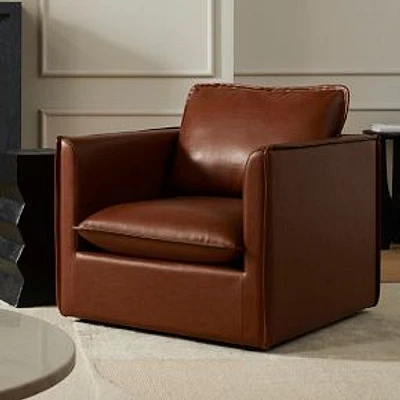 Whitman Leather Chair, Vegan Leather, Saddle