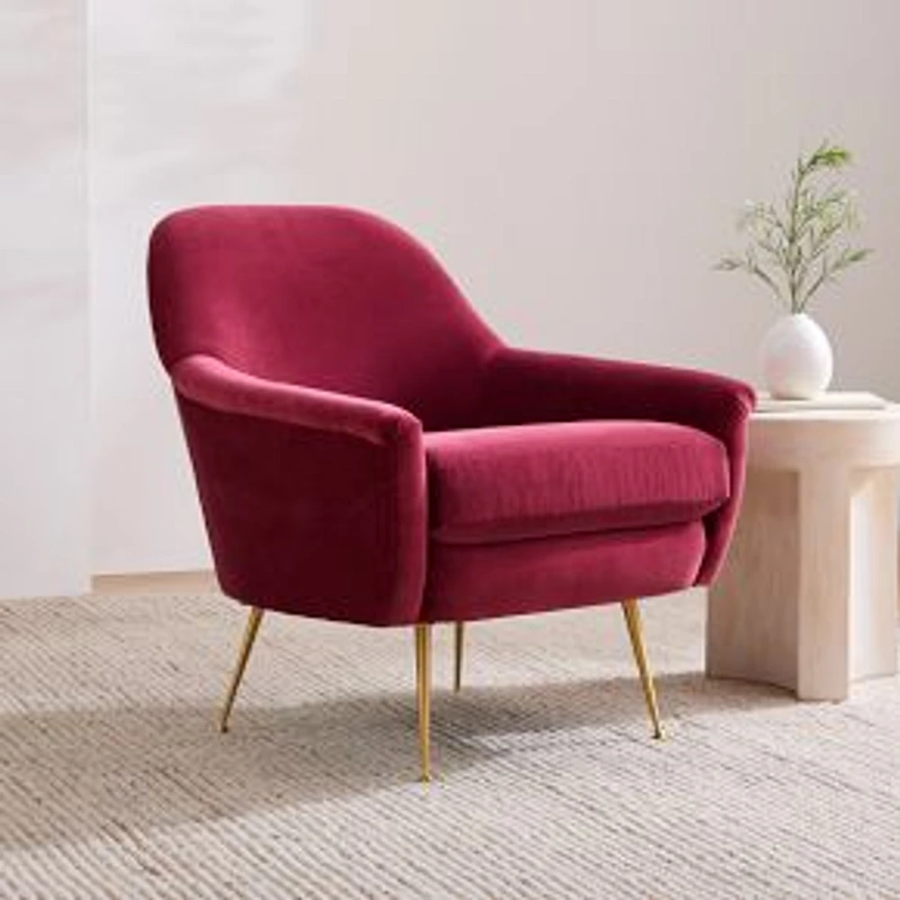 Pheobe Chair Deluxe Velvet Oxblood