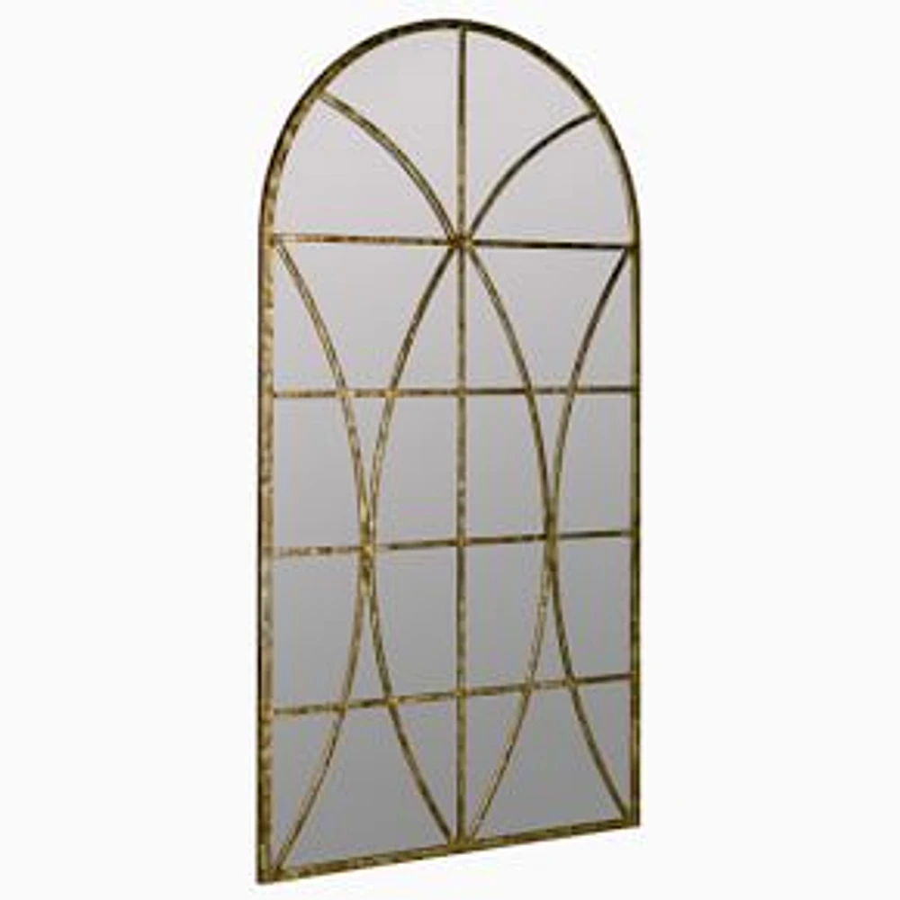 Oversized Window Floor Mirror, Gold, 31.5"Wx59"H