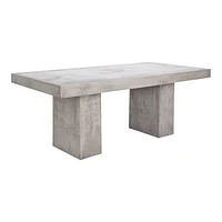 Block Leg Outdoor Dining Table,Cement,