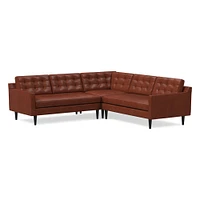 Drake Leather 3-Piece L-Shaped Sectional (100") | West Elm