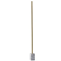 Modern LED Marble Washer Floor Lamp, Brass & Black