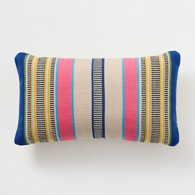 Outdoor La Raya Pillow, Cobalt, 12x21