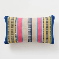 Outdoor La Raya Pillow, Cobalt, 12x21