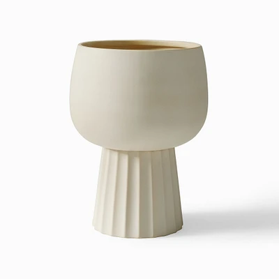 Marta Ceramic Floor Planter, Small, Alabaster