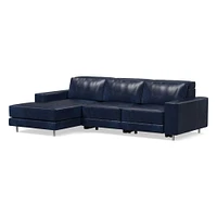 Axel Motion Leather 3 Piece Reclining Chaise Sectional | Sofa With West Elm