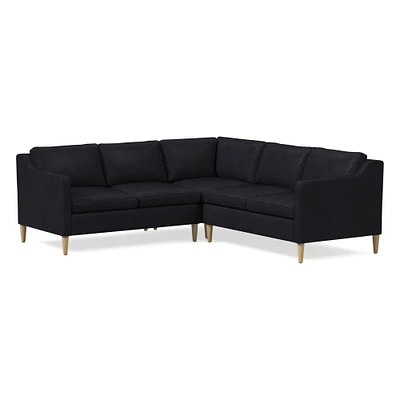 Hamilton Leather 3-Piece L-Shaped Sectional (88"–98") | West Elm