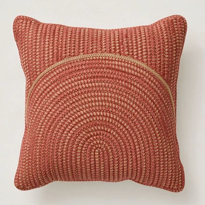 Chip & Dent: Outdoor Woven Arches Pillow, 20"x20", Coral