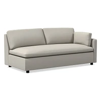 Open Box: Marin LA 75" Sofa, Down, Performance Velvet, Black, Concealed Support