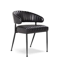 Amory Leather Channeled Dining Chairs | West Elm