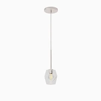 Sculptural Glass Faceted Pendant Light - Clear (7") | West Elm