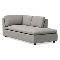 Open Box: Marin LA 75" Sofa, Down, Performance Velvet, Black, Concealed Support