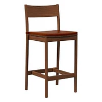 Berkshire Counter Stool Cushion, Vegan Leather, Saddle Nut