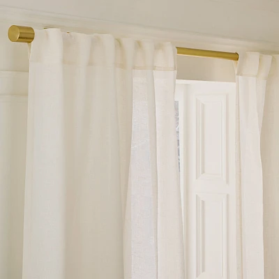 MTO Sheer European Linen Curtain, Alabaster, 24 wide x 26 long