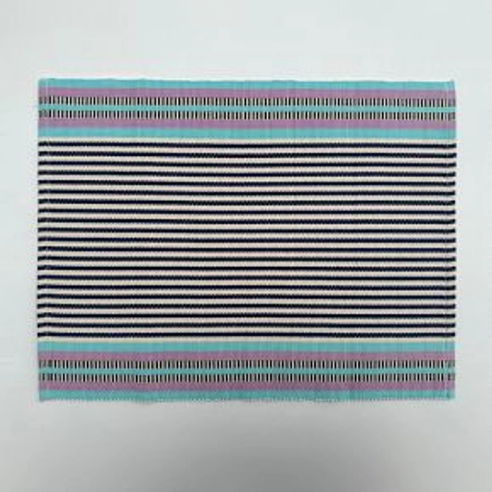 Bahari Handwoven Placemats, Blue and Lilac, Set of 4