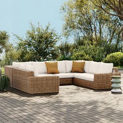 Westport Outdoor 6-Piece 128" U-Shaped Sectional, Natural