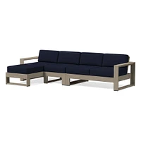 Portside Collection 3 Piece Chaise Sectional, Slipcover, Canvas Natural