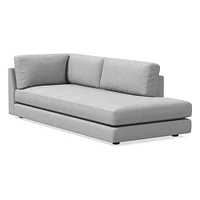 Open Box: Haven Left Arm Bumper Chaise, Trillium, Performance+ Basket Slub, Pearl Gray, Concealed Support