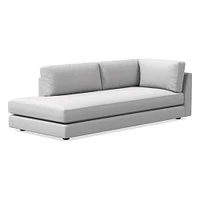 Open Box: Haven Left Arm Bumper Chaise, Trillium, Performance+ Basket Slub, Pearl Gray, Concealed Support