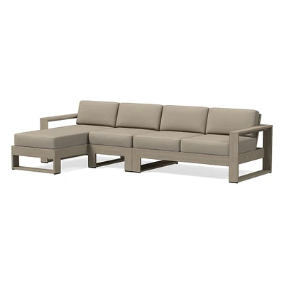 Portside Collection 3 Piece Chaise Sectional, Slipcover, Canvas Natural