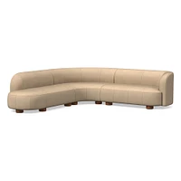 Laurent Leather 3-Piece Bumper Chaise Sectional (111.5") | West Elm