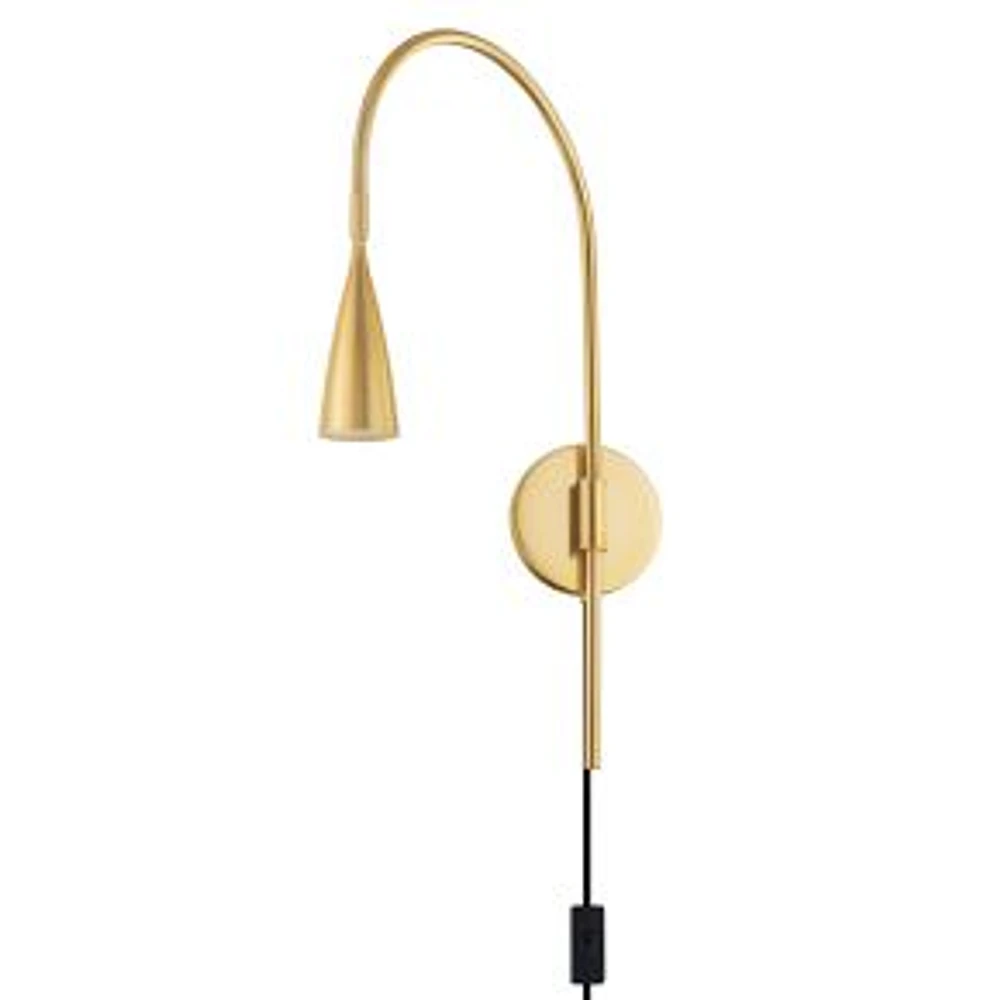 Bernice 4.75" Aged Brass Plug-In Sconce