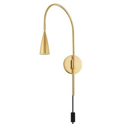 Bernice 4.75" Aged Brass Plug-In Sconce