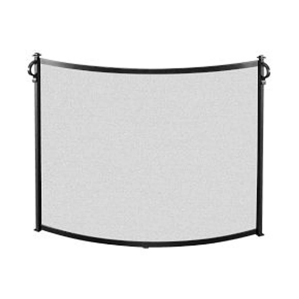 Craftsman Bowed Fireplace Screen, Black, 39x31