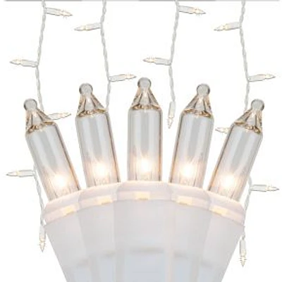 5.5' Incandescent Curtain Lights, White Wire, Clear, 150 Lights