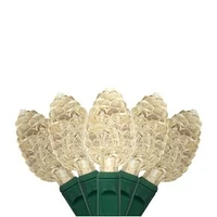 17.5' LED Pinecone Lights, Warm White, 25 Bulbs, 8"