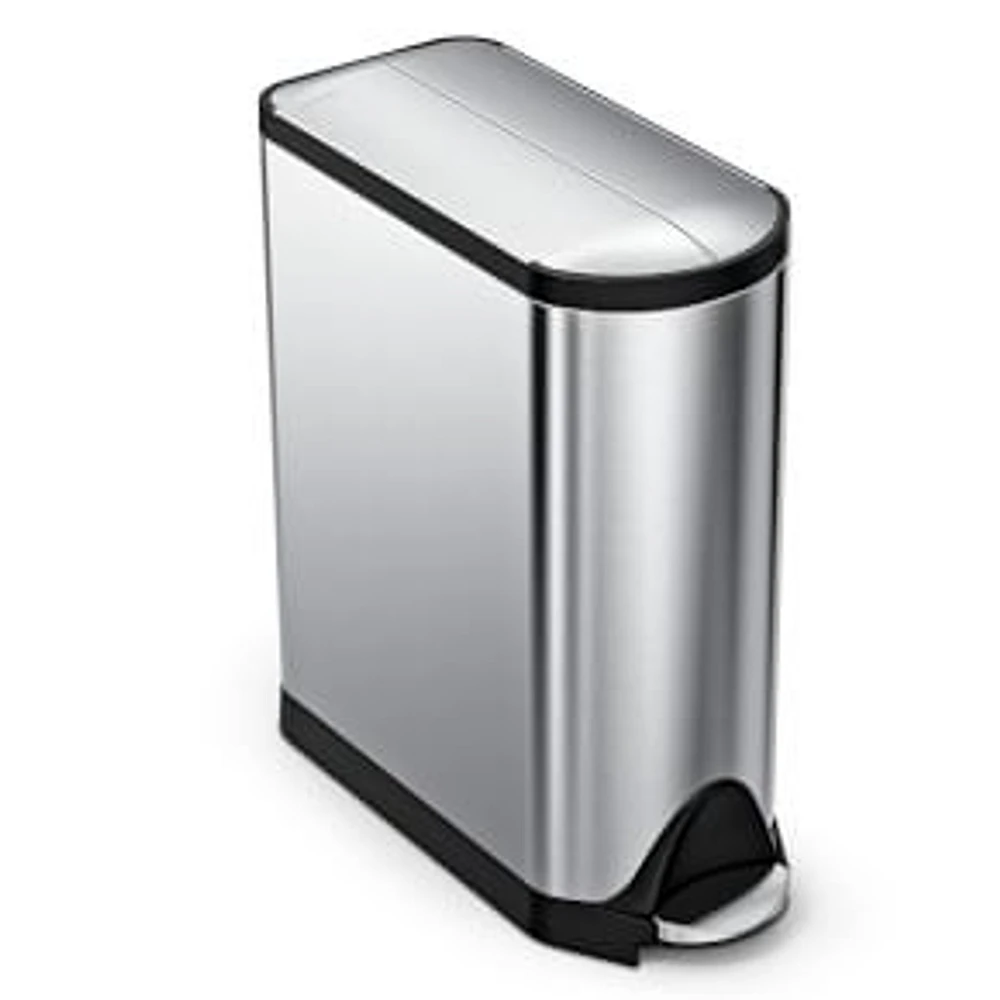 45L Butterfly Step Trash Can, Brushed Steel