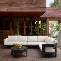 Caldera Aluminum Outdoor 129 in 4-Piece L-Shaped Sectional, Dark Bronze