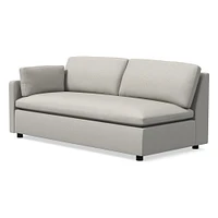 Open Box: Marin LA 75" Sofa, Down, Performance Velvet, Black, Concealed Support